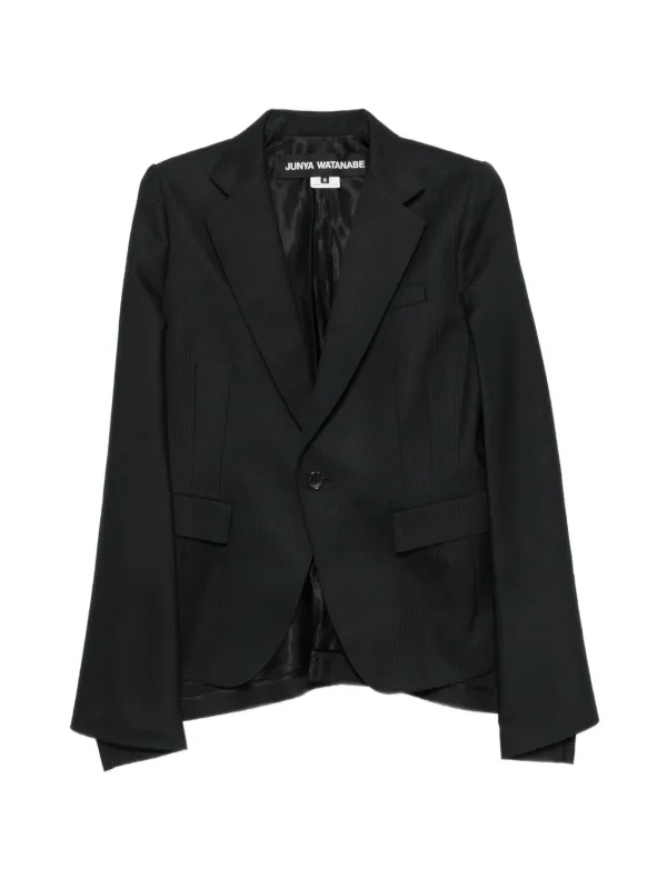 Junya Watanabe Pinstripe-pattern Cape-style Blazer in Black