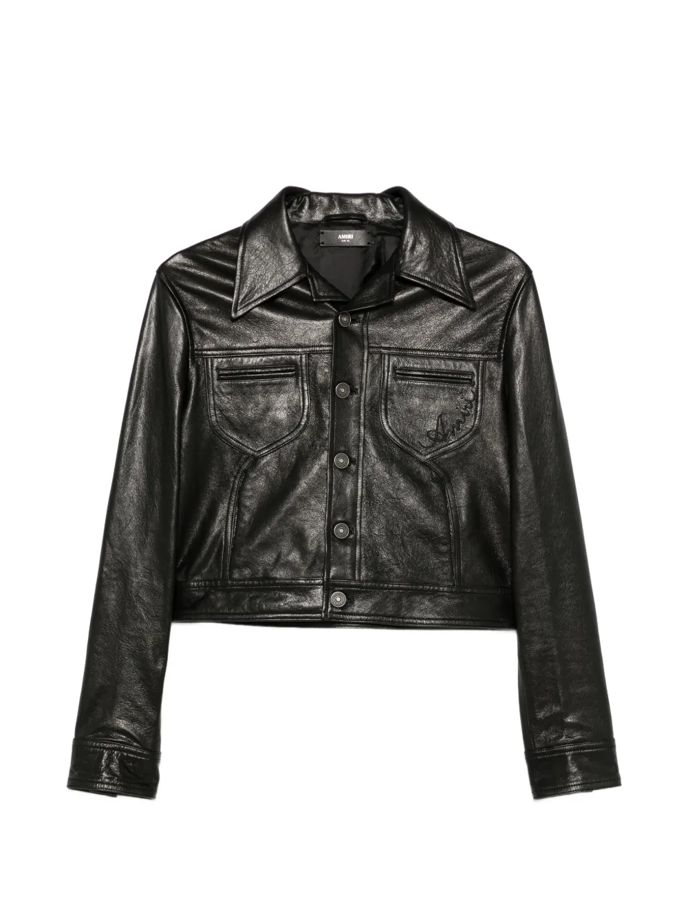 AMIRI Giacca in pelle con bottoni - Nero