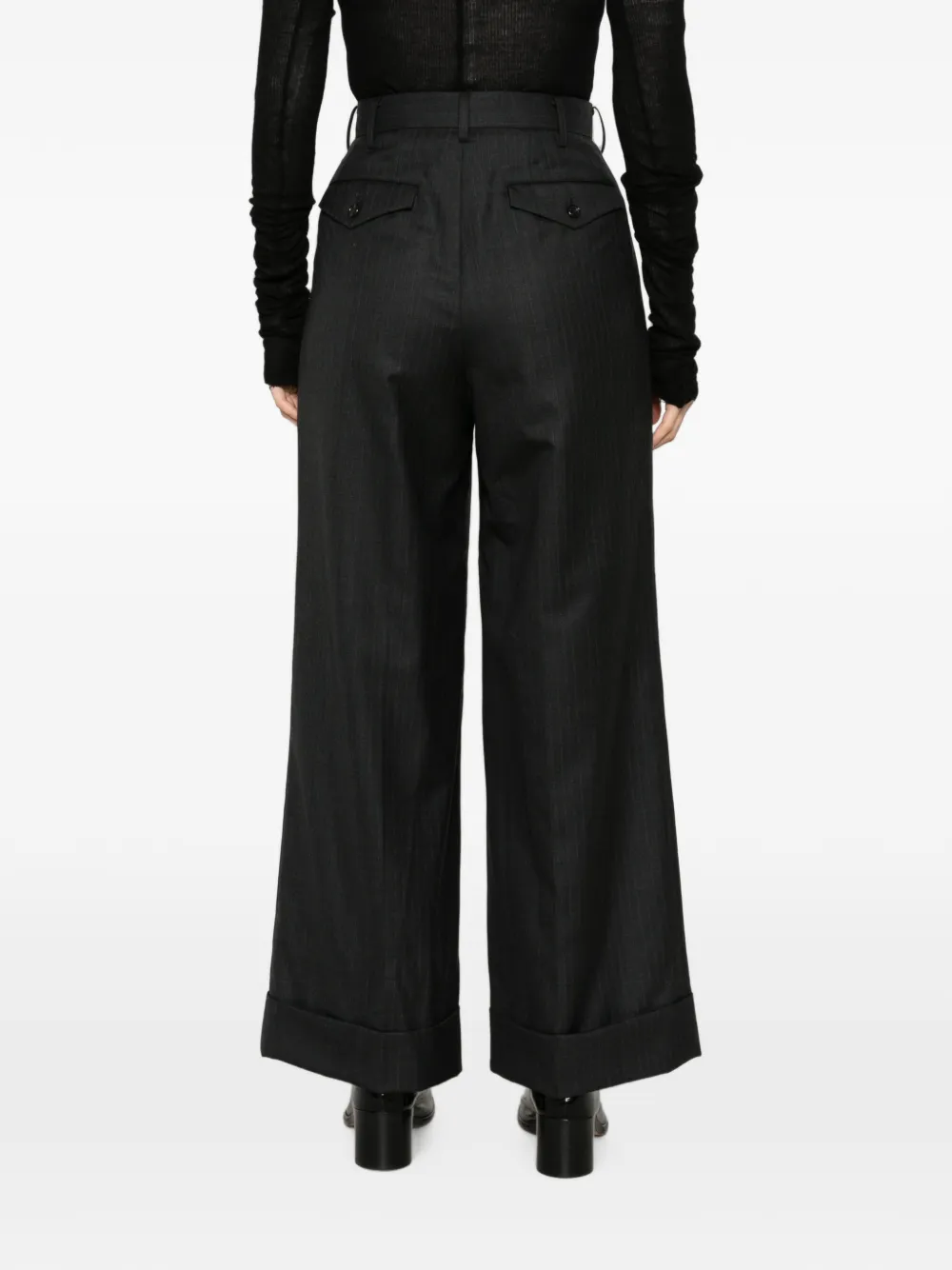 Junya Watanabe pinstripe wide-leg trousers Grijs