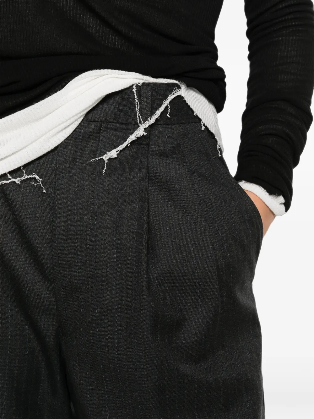 Junya Watanabe pinstripe wide-leg trousers Grijs