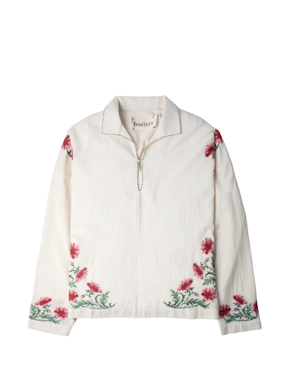 Baziszt Bernie floral-embroidered cotton shirt