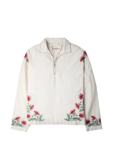 Baziszt Bernie floral-embroidered cotton shirt