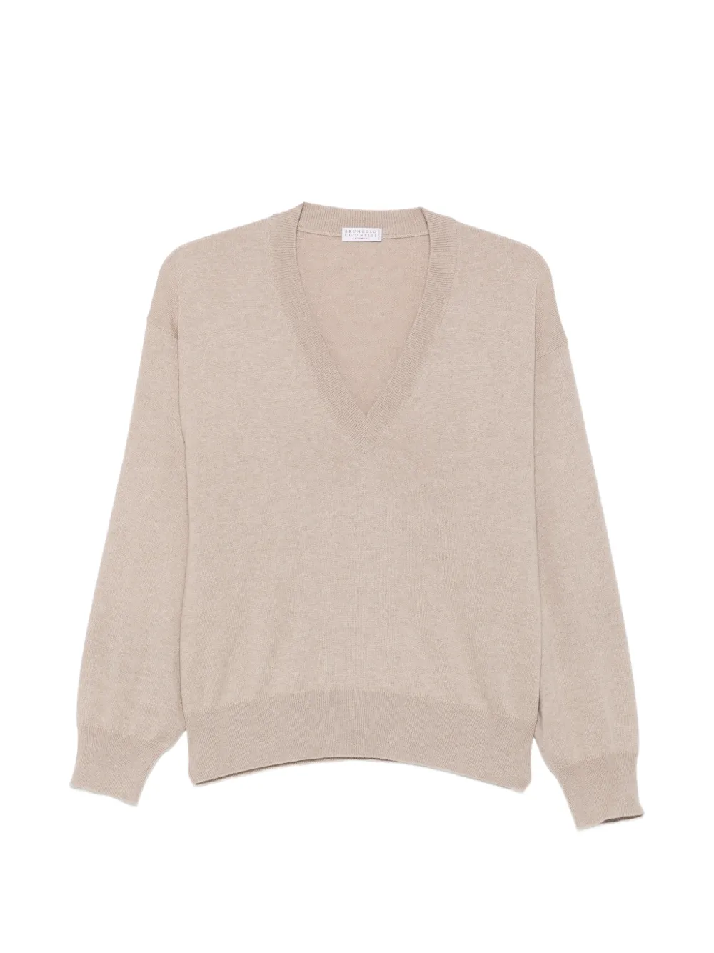 Brunello Cucinelli V-neck cashmere sweater Beige