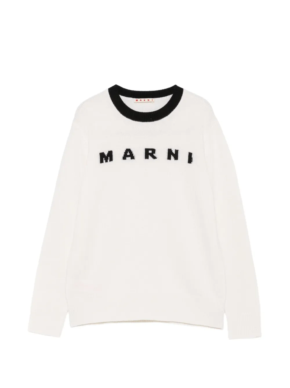 Marni Kids pull à logo intarsia - Blanc Marni Kids pull à logo intarsia - Blanc