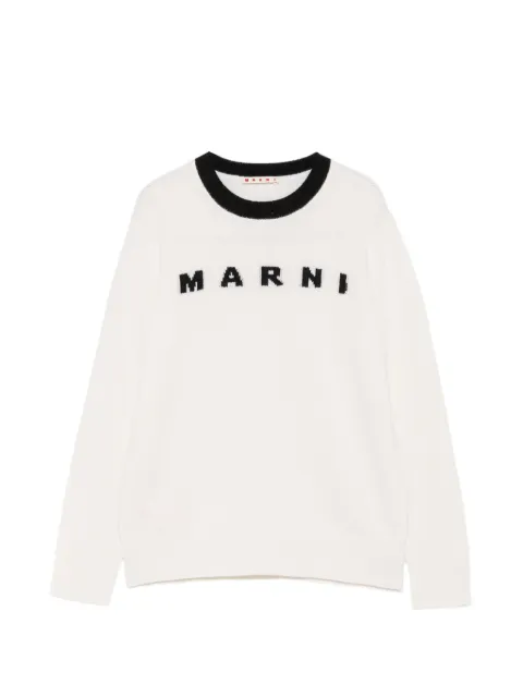 Marni Kids logo-intarsia crew-neck sweater