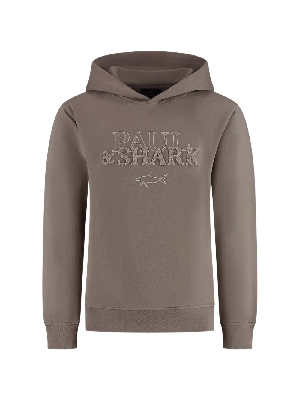 Paul & Shark Junior logo-embroidered hoodie - Marrone