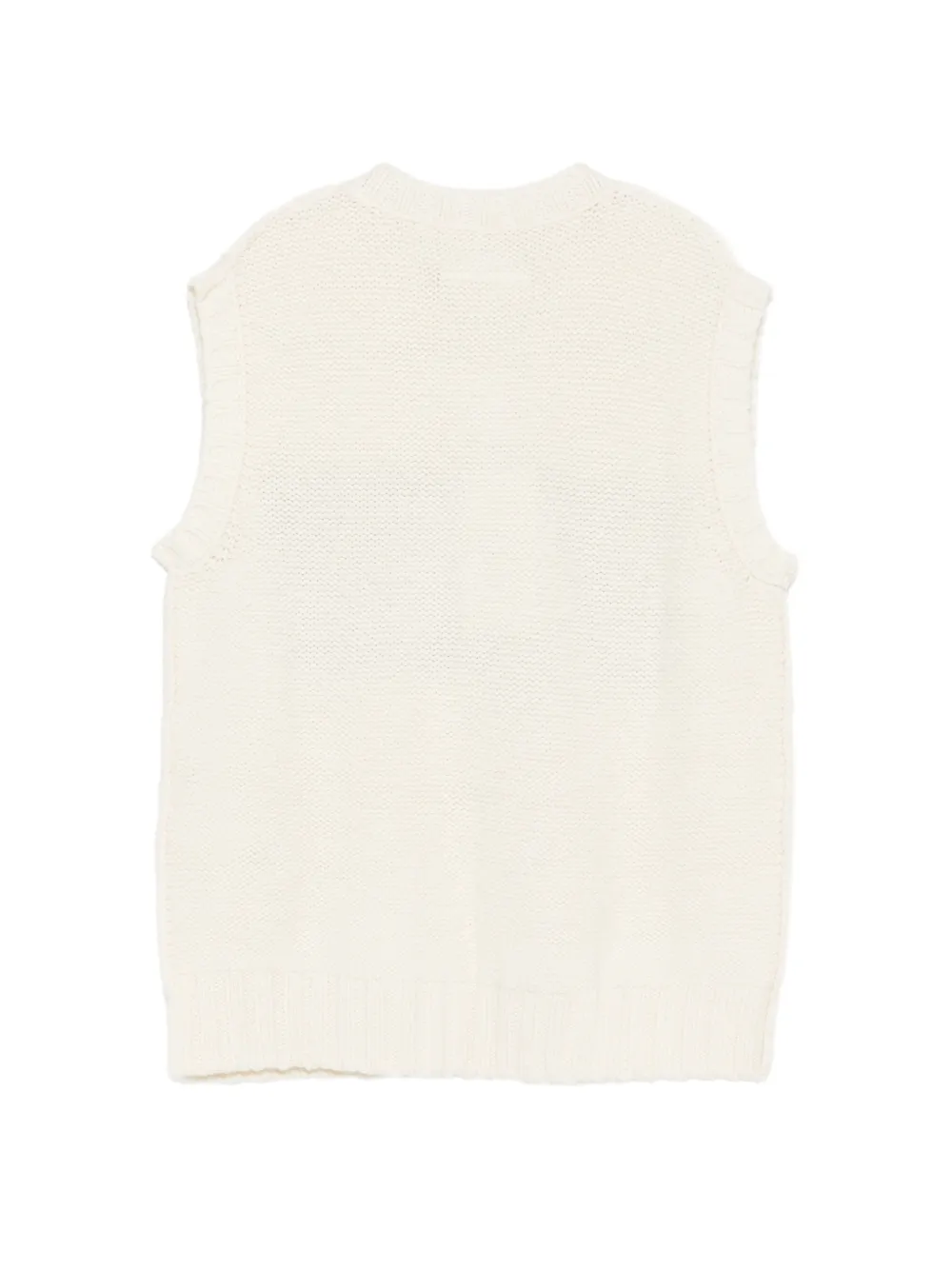 MM6 Maison Margiela Kids Numeric top met V-hals en logo Beige
