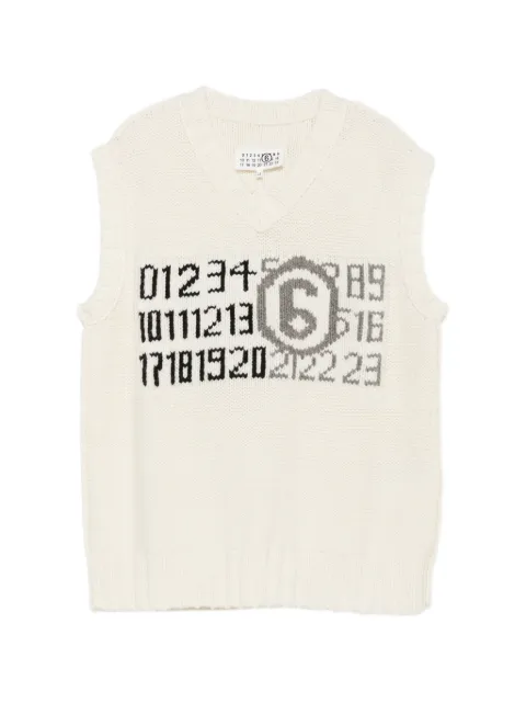 MM6 Maison Margiela Kids chaleco Numeric Logo con cuello en V