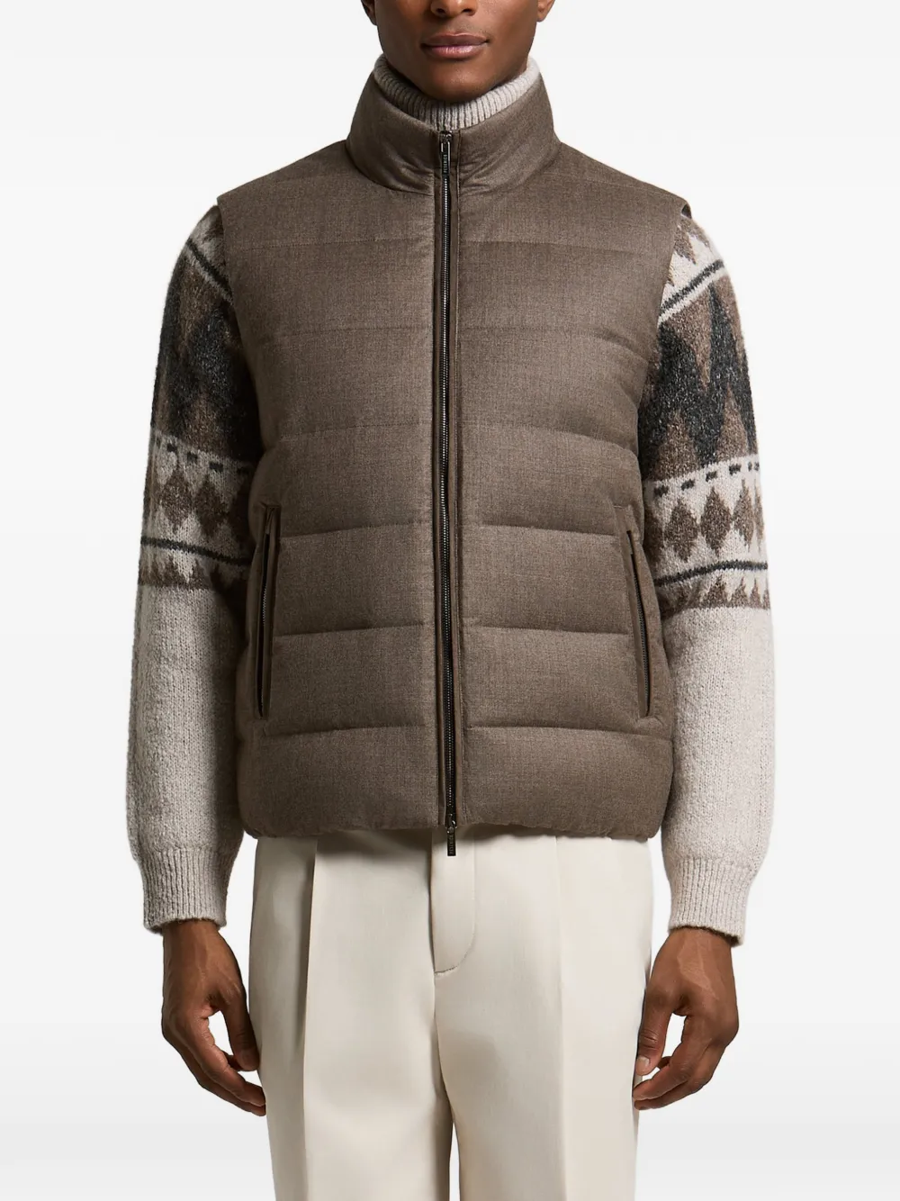 Peserico Gewatteerde bodywarmer Bruin