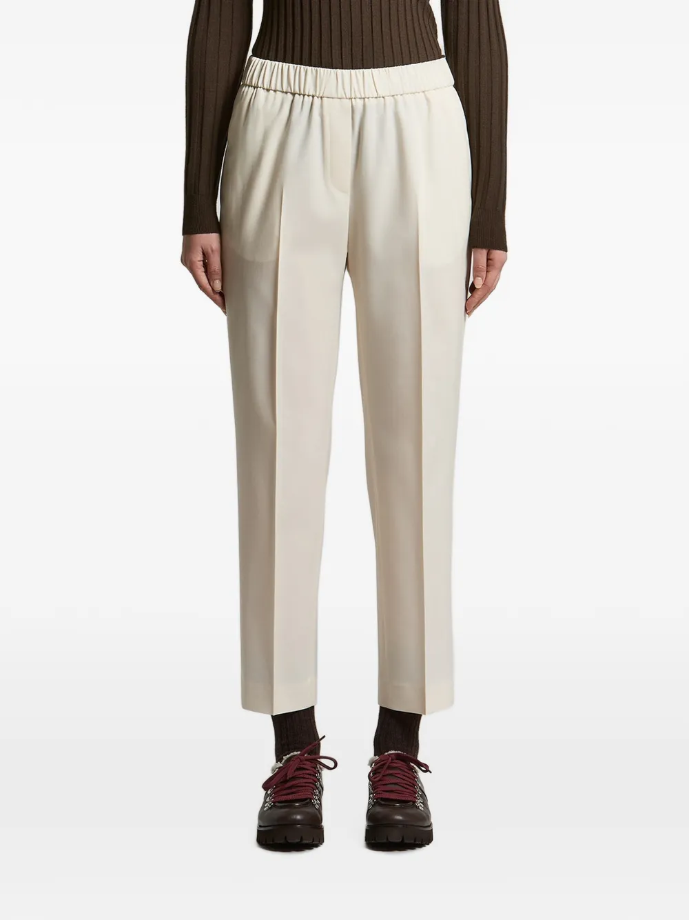 Peserico Pantaloni crop con vita elasticizzata - Toni neutri