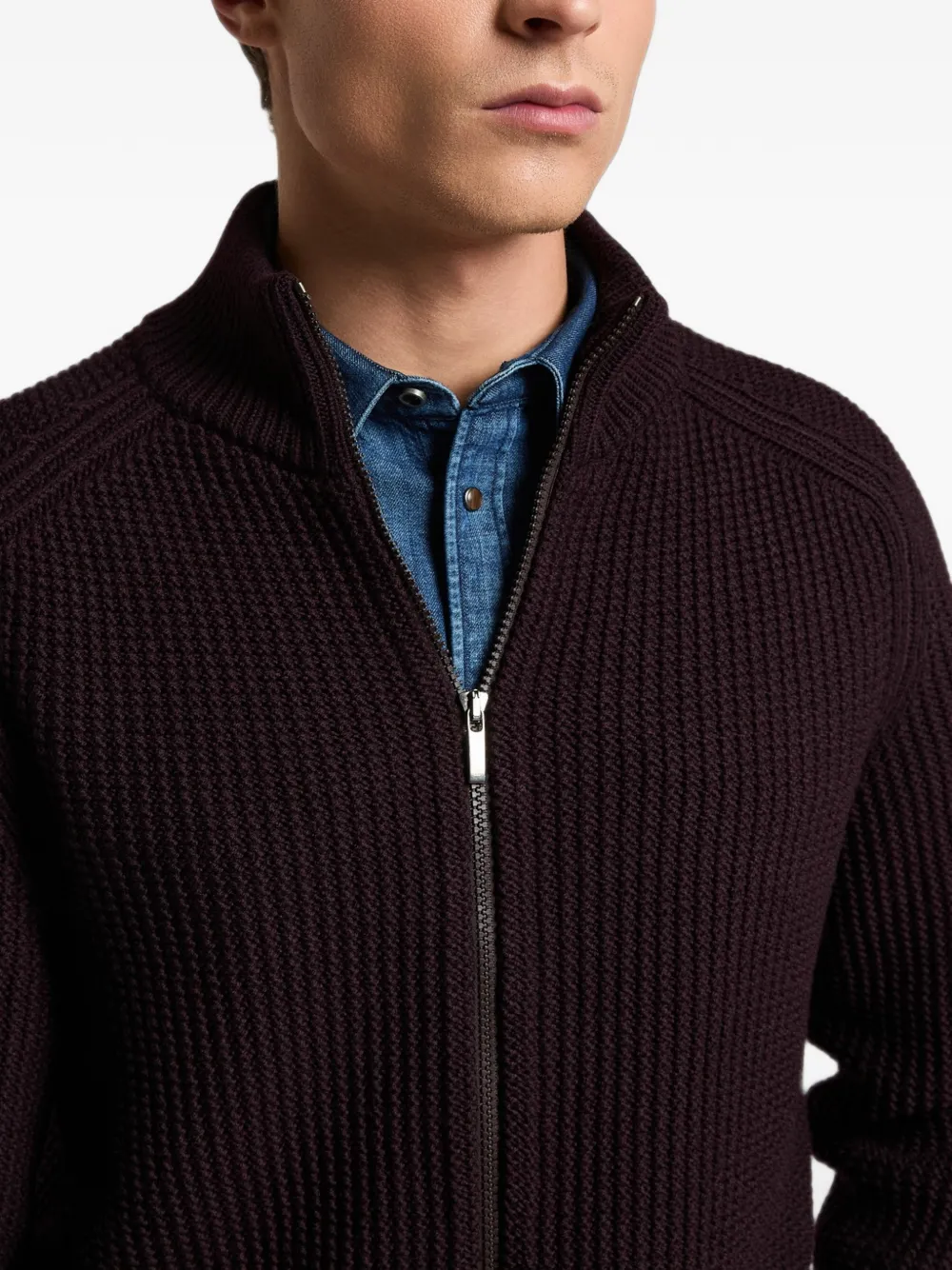 Peserico Wafelgebreid vest met raglan mouwen Rood