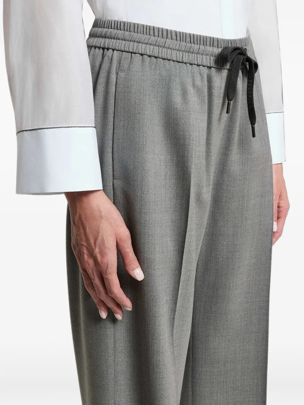 Peserico Broek met trekkoord Grijs