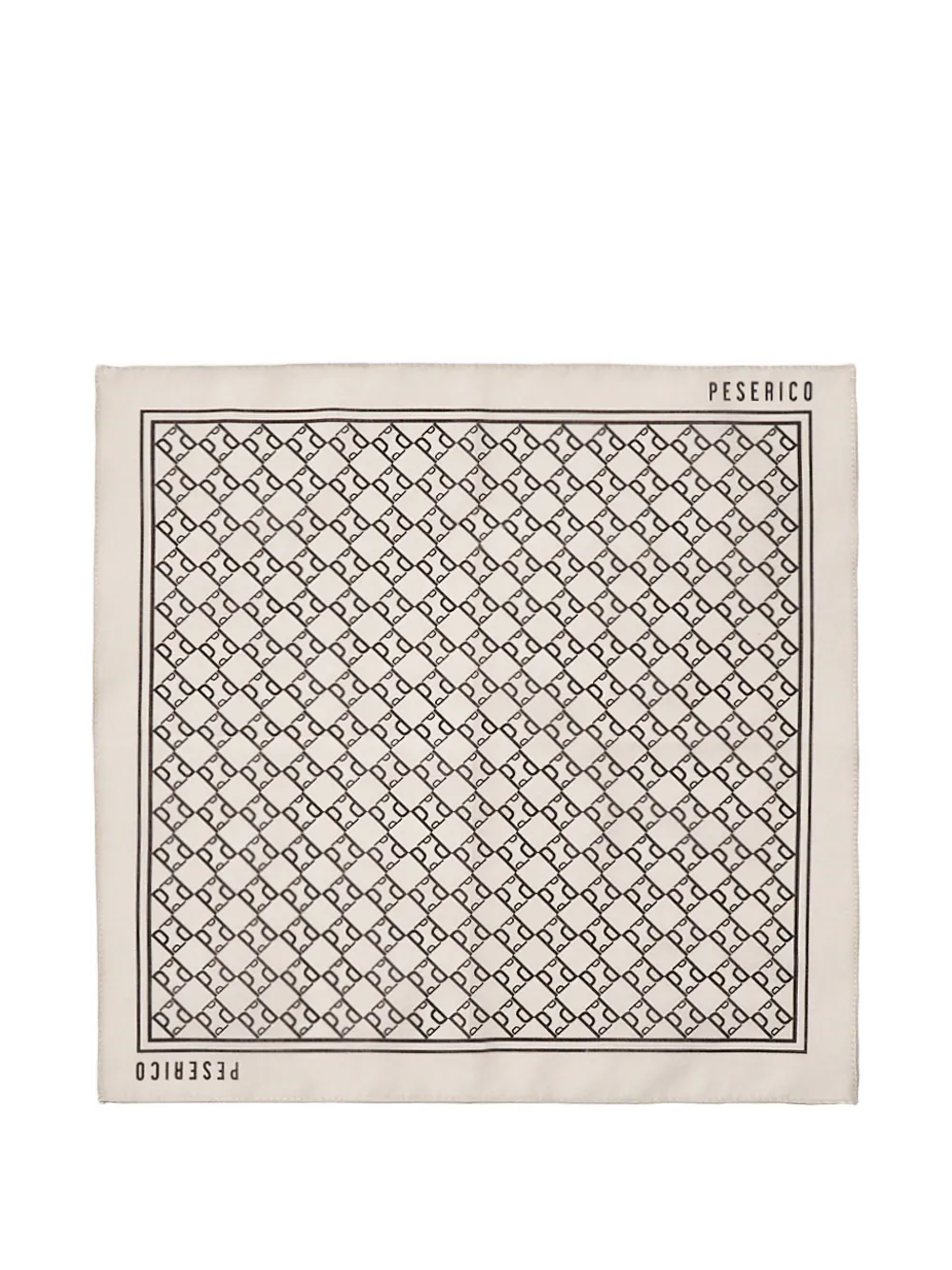 Peserico monogram-print pocket square