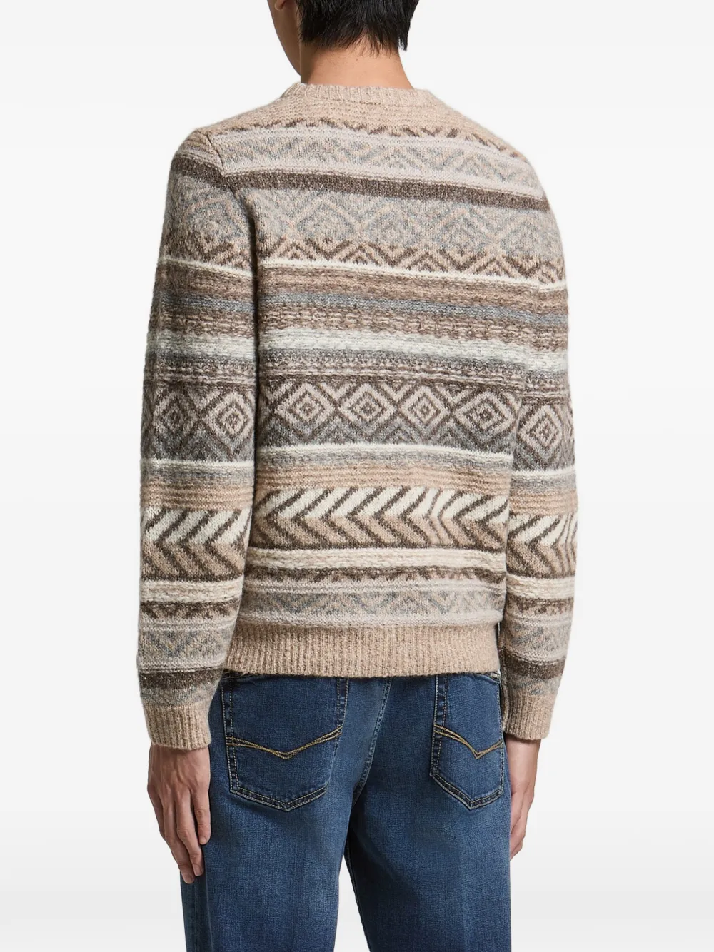 Peserico Fair Isle gebreide trui Beige