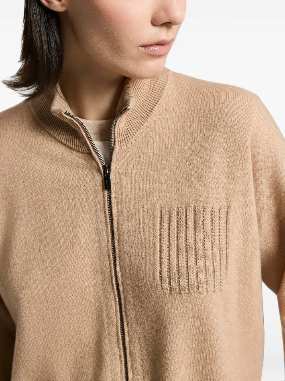 Peserico Geribbeld vest Beige