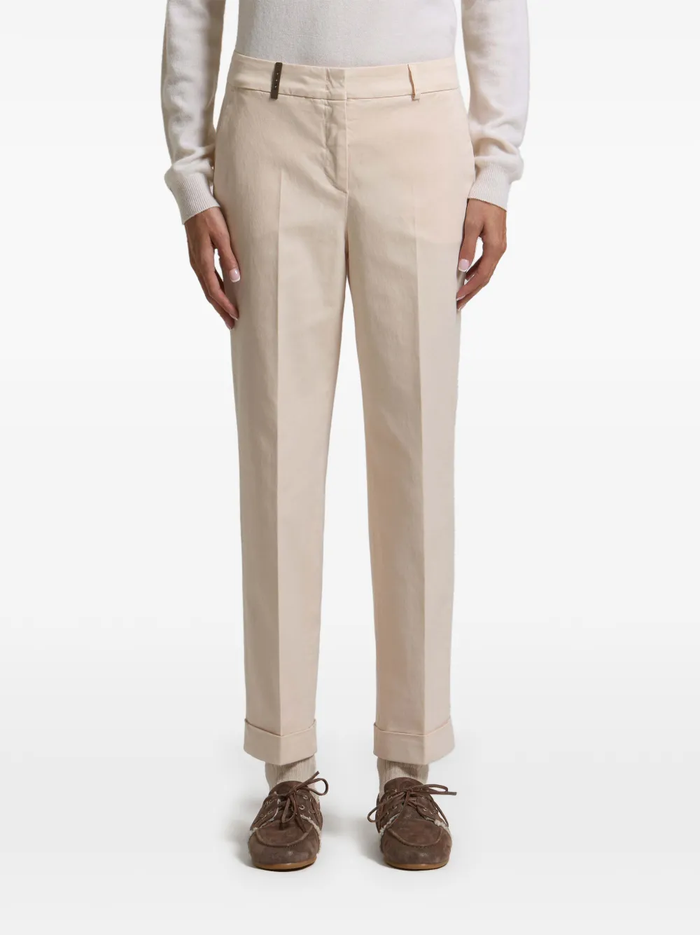 Peserico pressed-crease trousers Beige