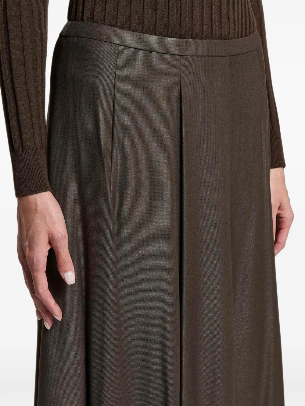 Peserico pleated A-line maxi skirt Bruin