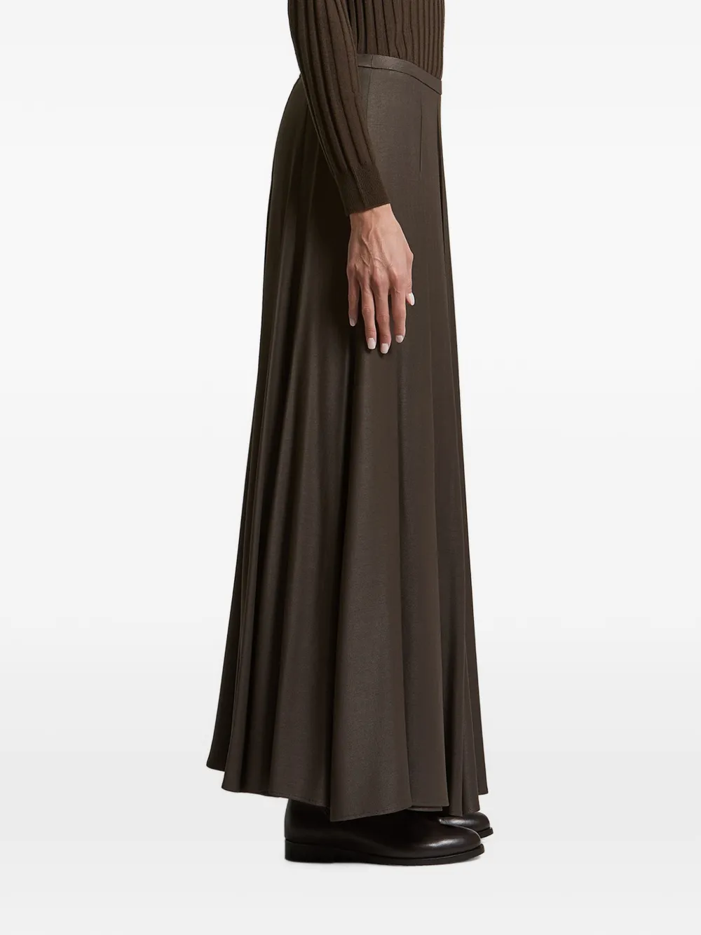 Peserico pleated A-line maxi skirt Bruin
