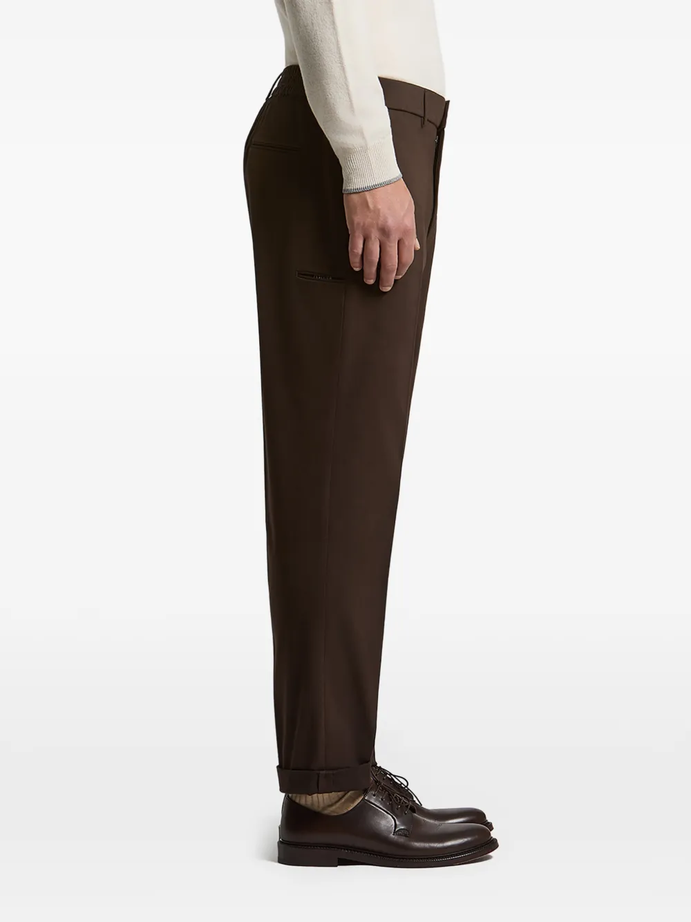 Peserico Pantalon met elastische tailleband Bruin