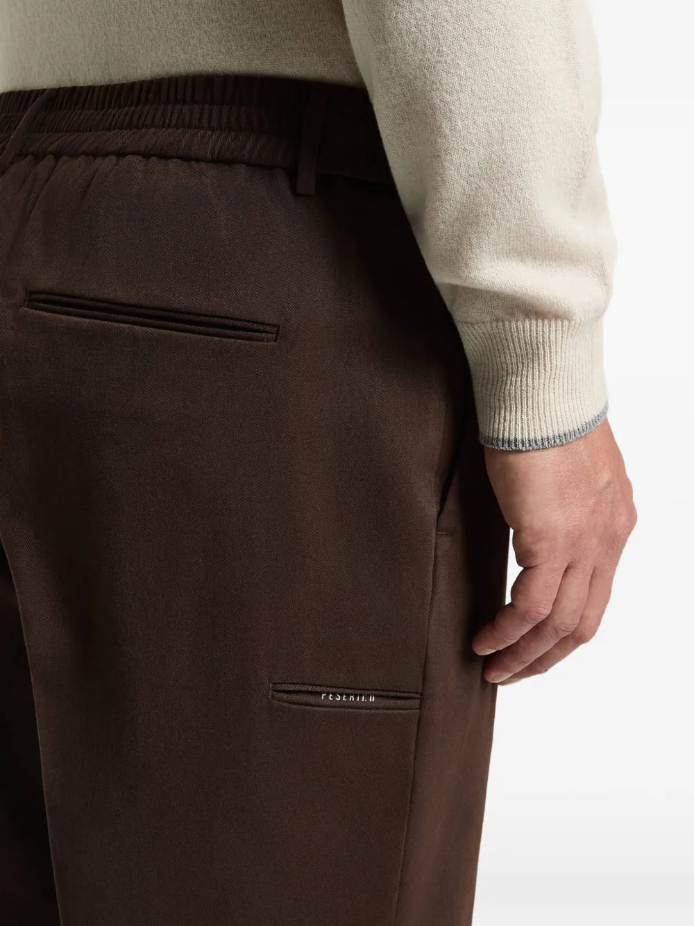 Peserico Pantalon met elastische tailleband Bruin