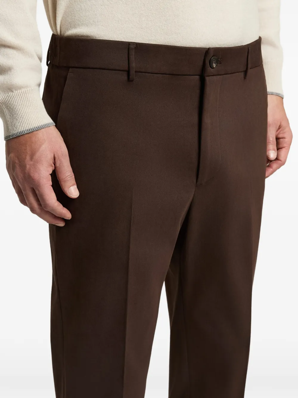 Peserico Pantalon met elastische tailleband Bruin