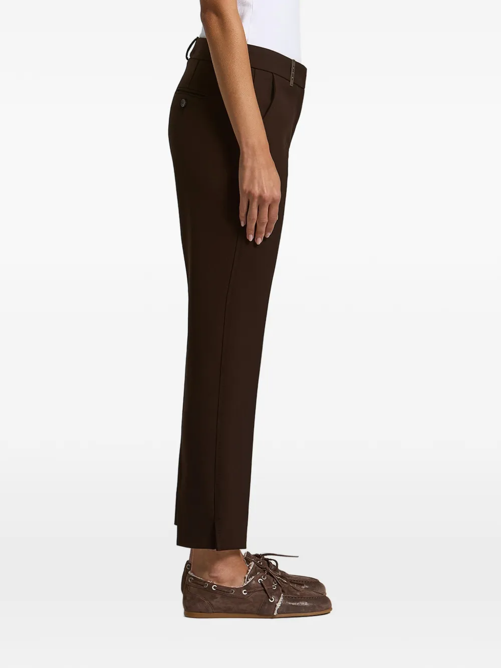 Peserico Cropped broek verfraaid met kralen Bruin