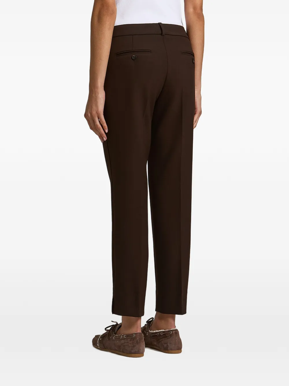 Peserico Cropped broek verfraaid met kralen Bruin