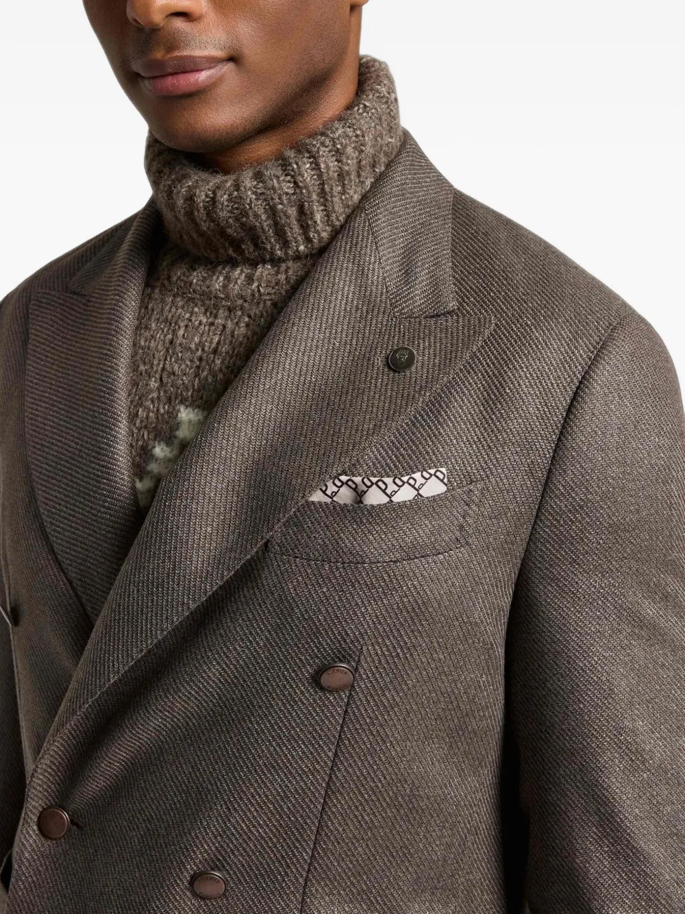 Peserico Blazer met dubbele rij knopen Bruin