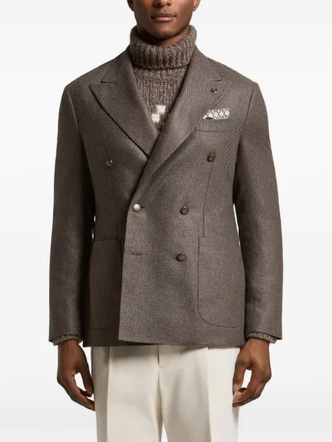 Peserico double-breasted peak-lapel blazer