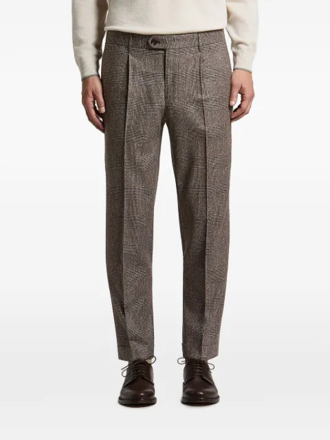 Peserico Prince of Wales check pleated trousers