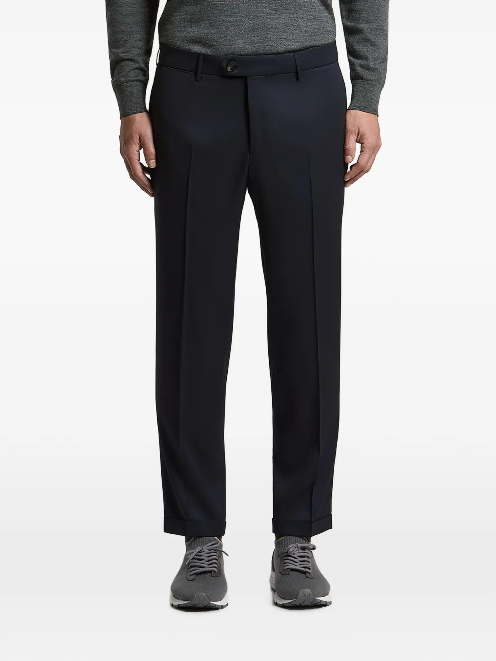 Peserico pressed-crease turned-up trousers