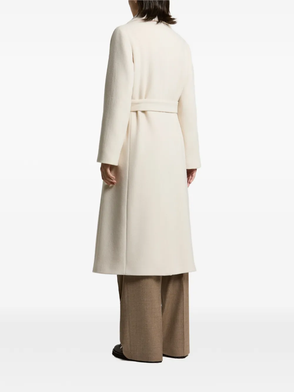 Peserico Jas met gekerfde revers en ceintuur Beige