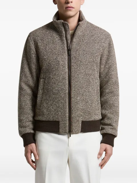 Peserico herringbone-pattern bomber jacket