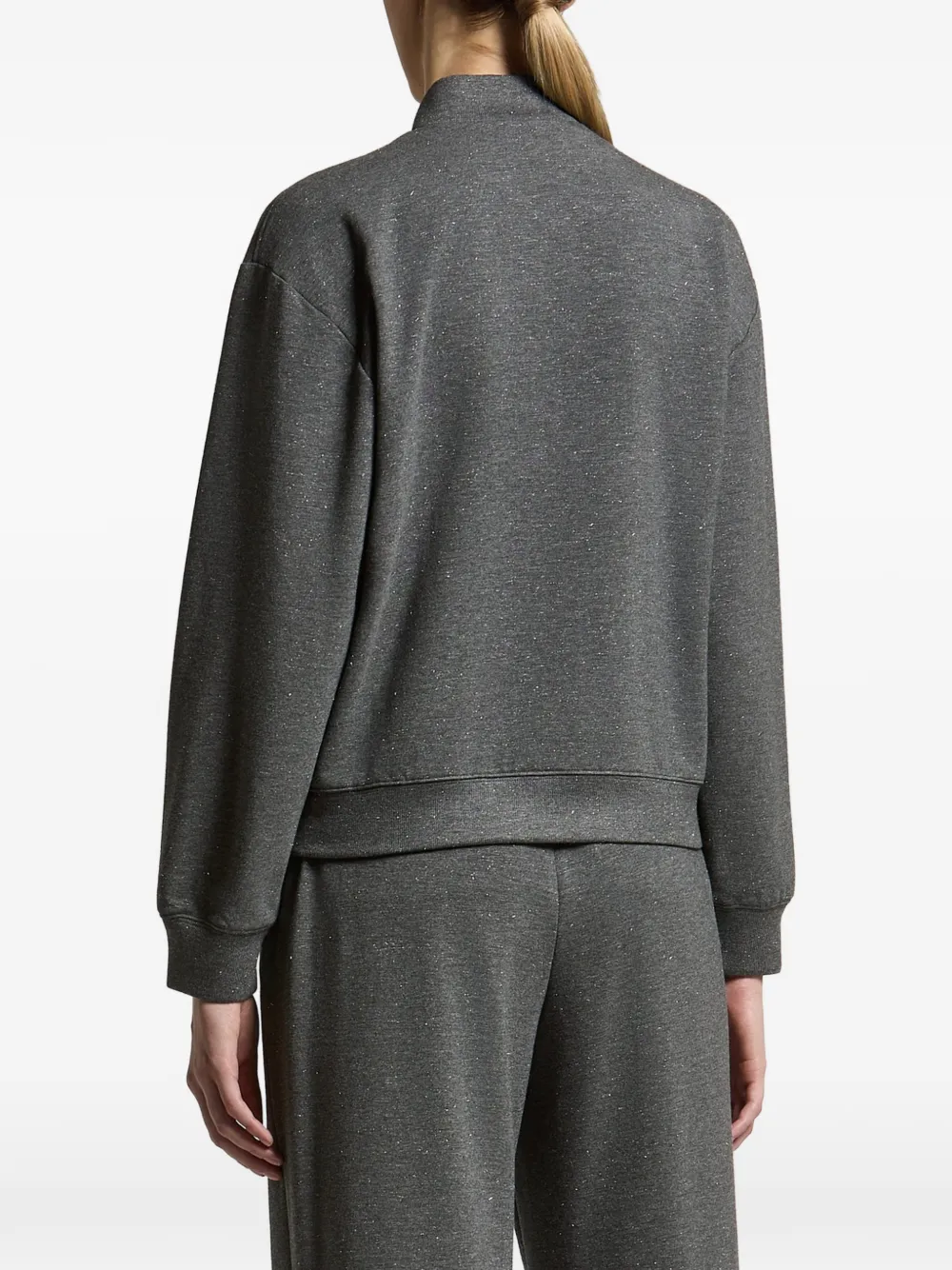 Peserico Sweater met rits en mergel-effect Grijs