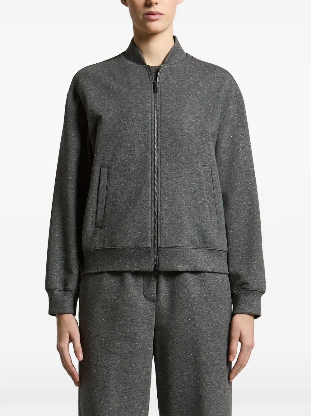 Peserico sweat zippé à effet chiné - Gris