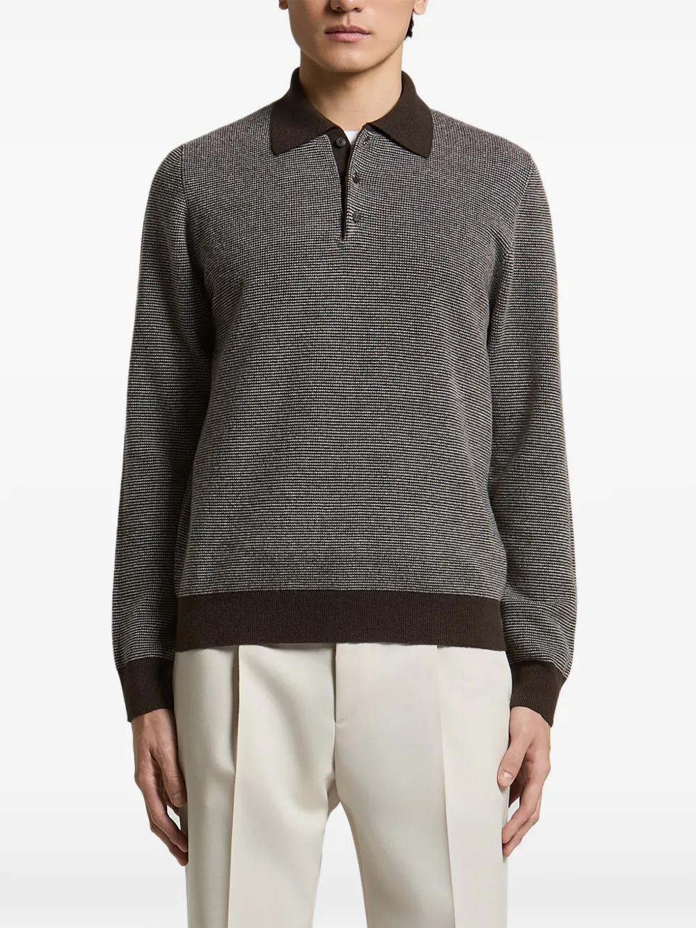 Peserico fine-knit polo-collar sweater