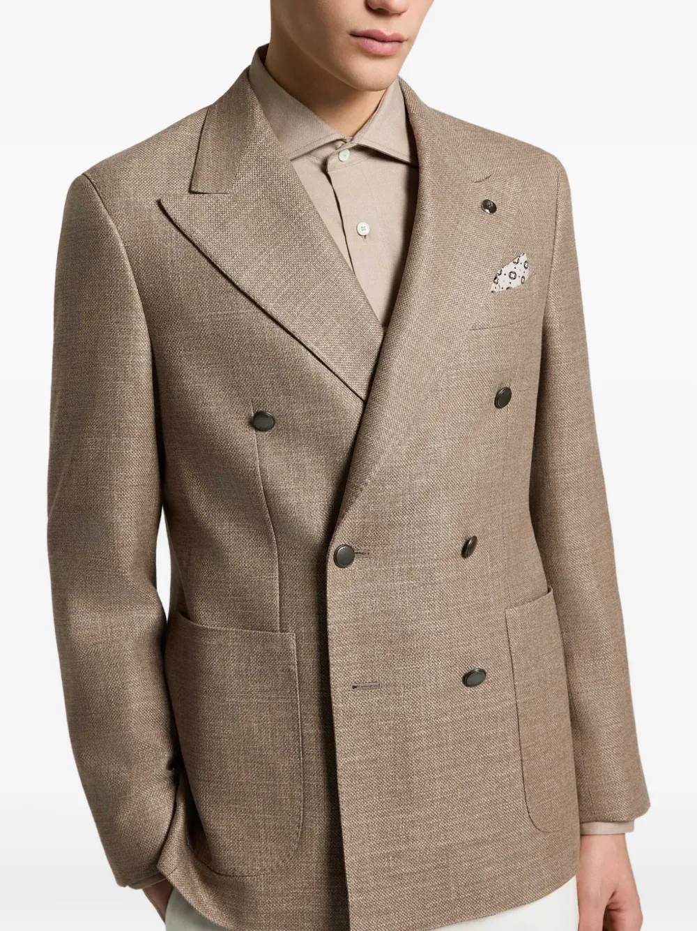 Peserico Blazer met puntige revers Bruin