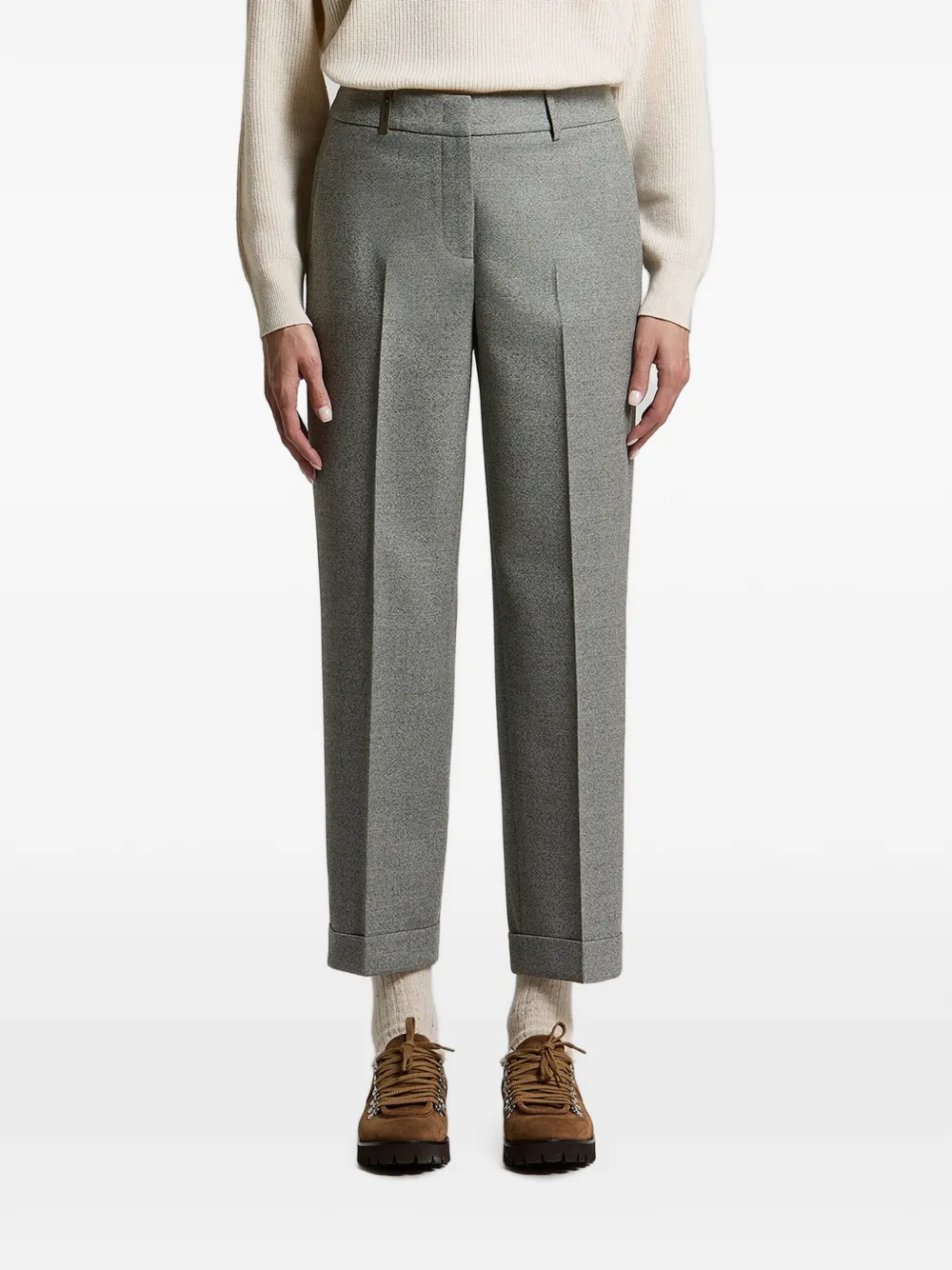 Peserico pressed-crease turn-up trousers