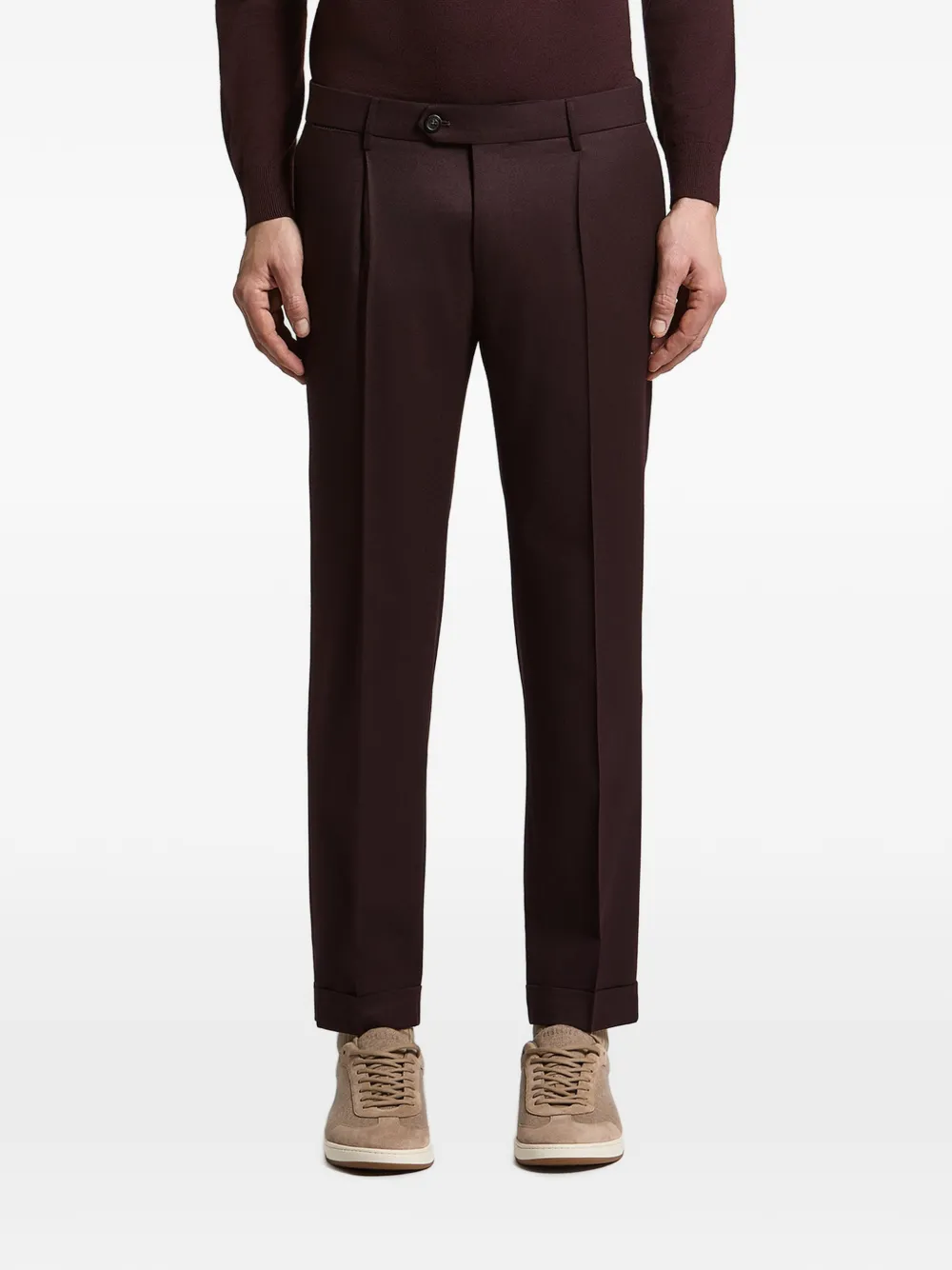Peserico pleated-detail turn-up trousers