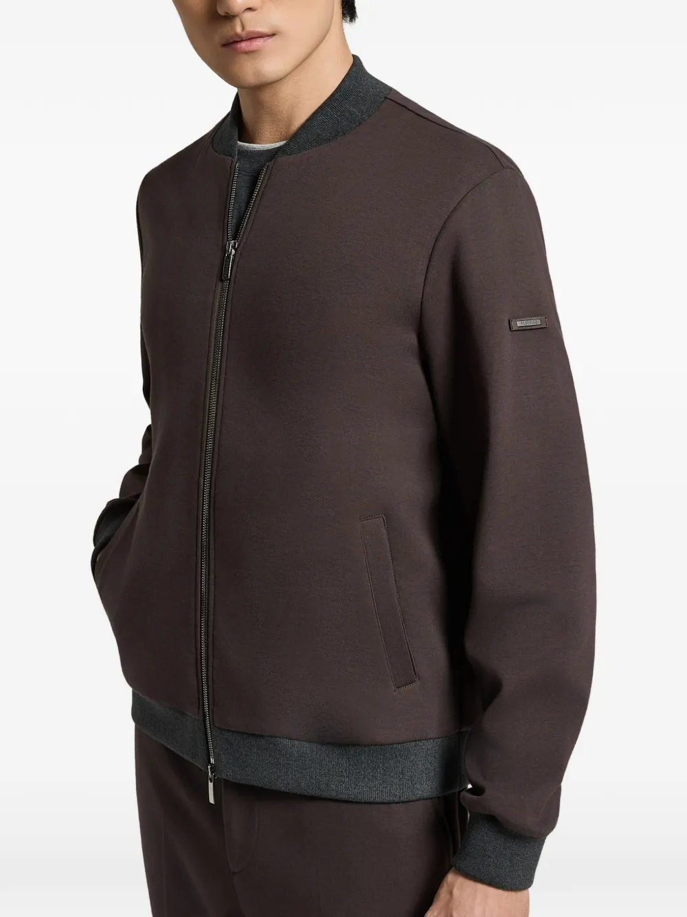 Peserico Sweater met rits Bruin