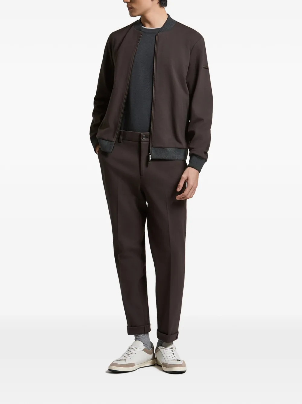 Peserico Sweater met rits Bruin