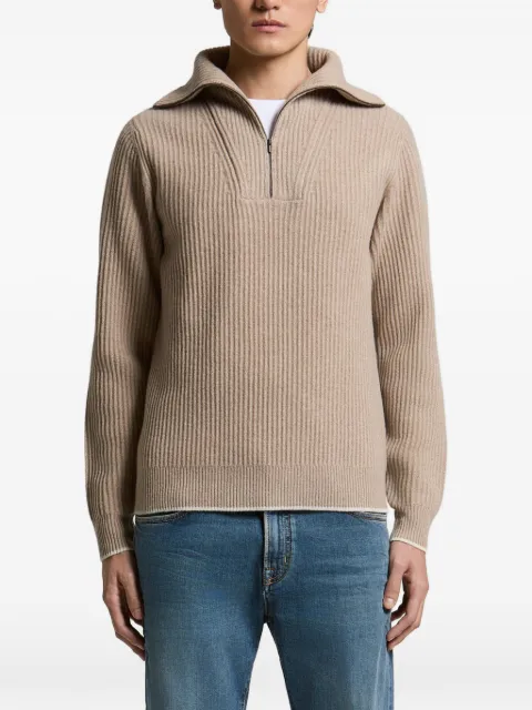 Peserico ribbed-knit quarter-zip sweater