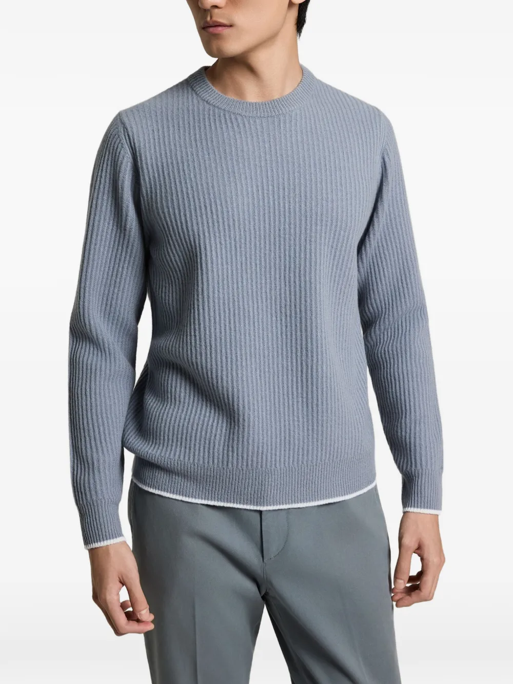 Peserico Ribgebreide trui Blauw
