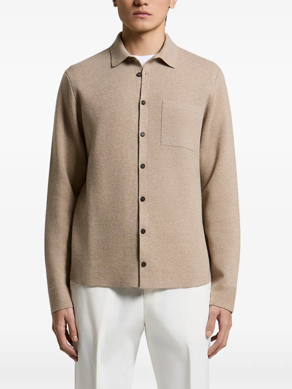 Peserico button-up chest-pocket shirt