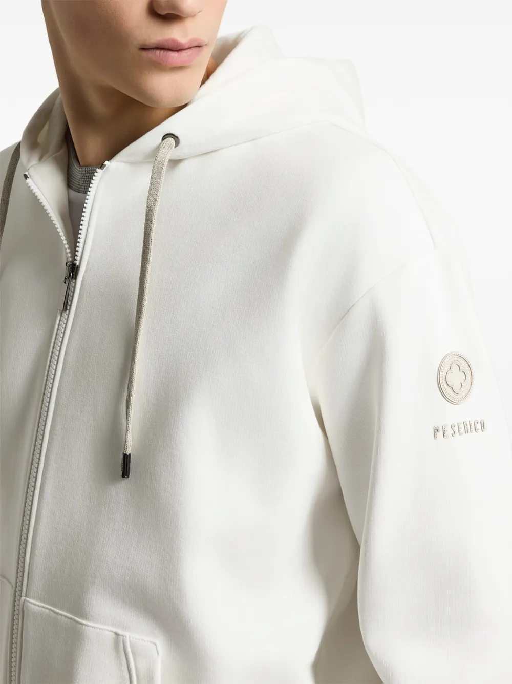 Peserico Hoodie met logopatch Wit