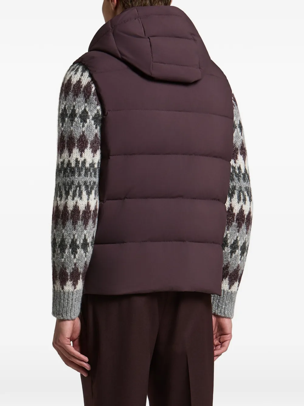 Peserico Bodywarmer met capuchon Paars
