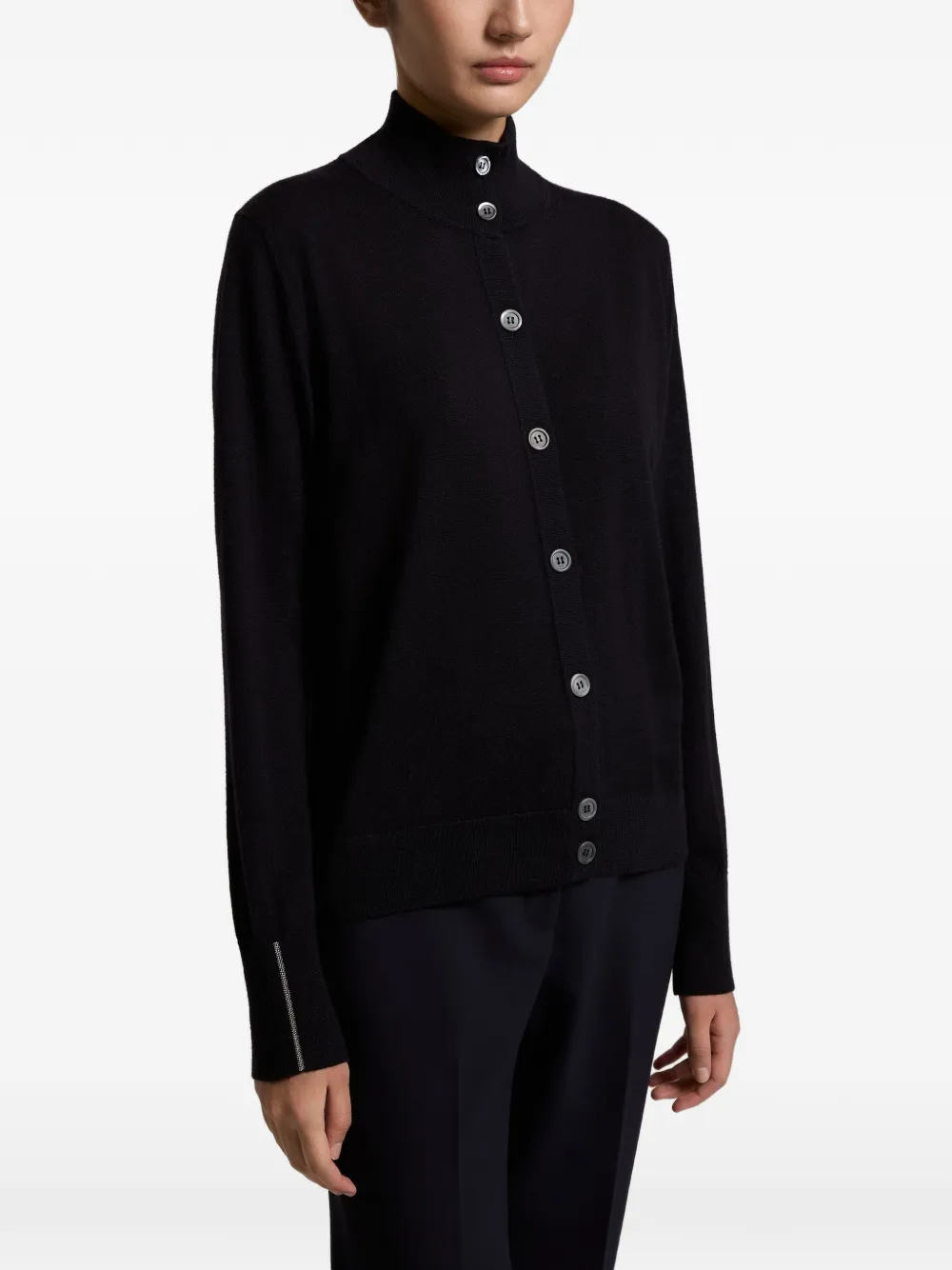 Peserico high-neck button-up cardigan Blauw