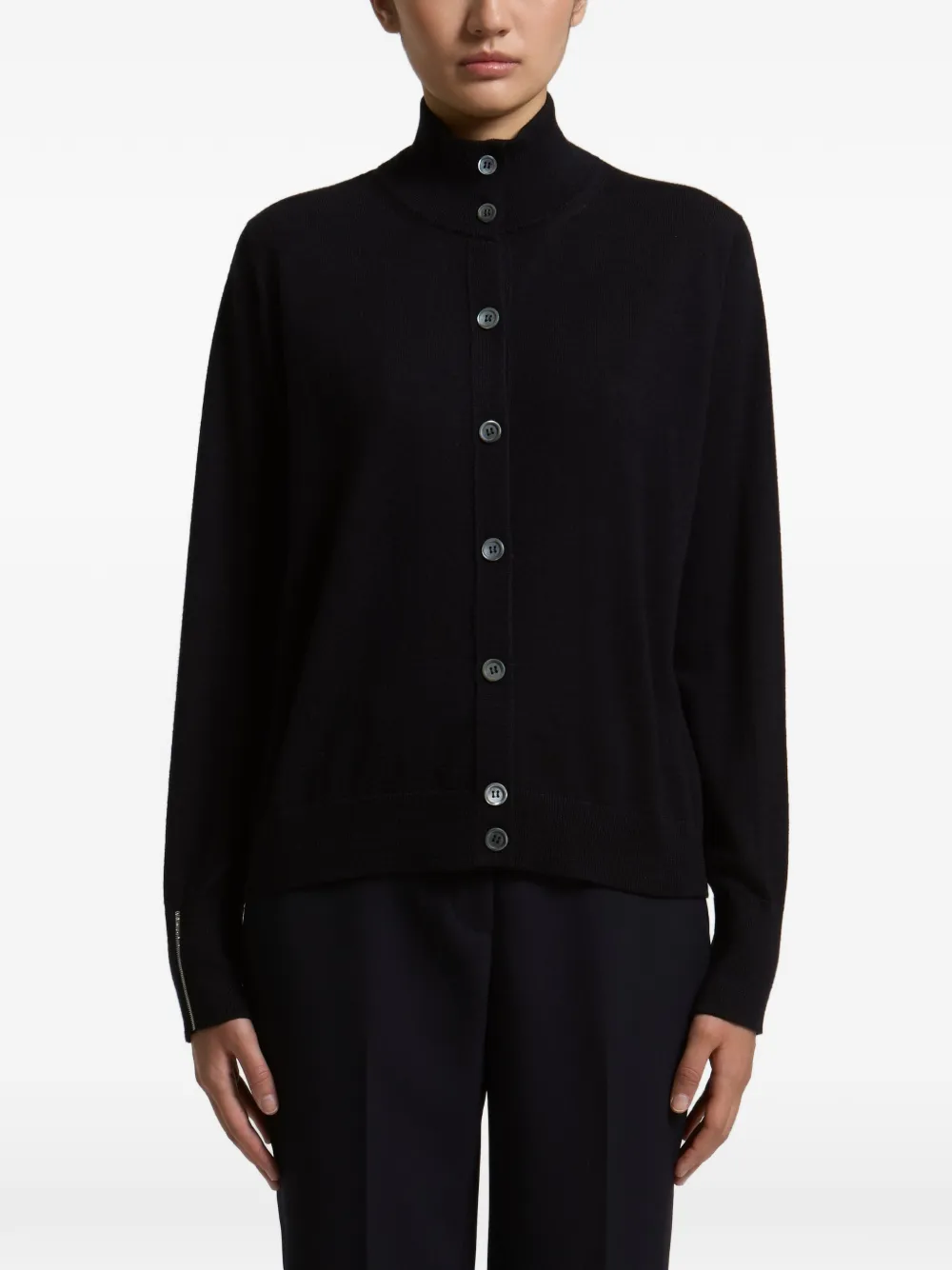 Peserico high-neck button-up cardigan Blauw