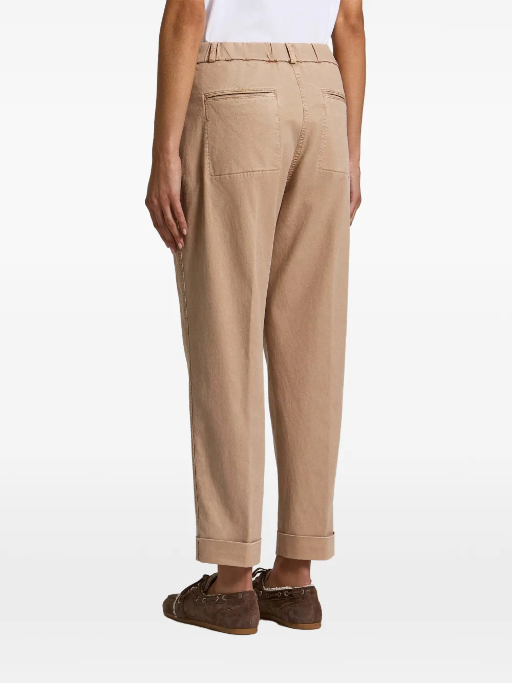 Peserico pleated turn-up tapered trousers Beige