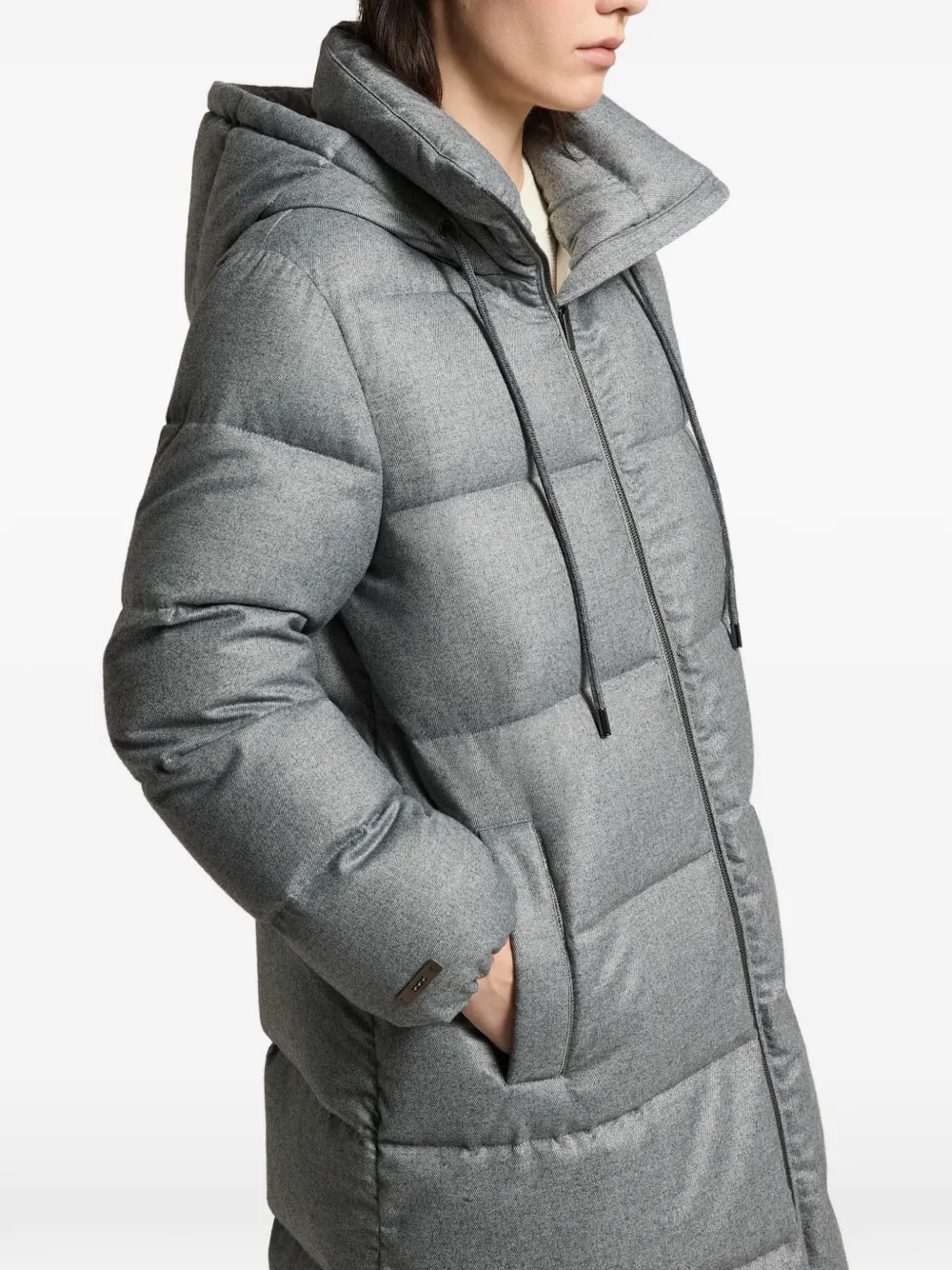 Peserico Cappotto imbottito con cappuccio - Grigio